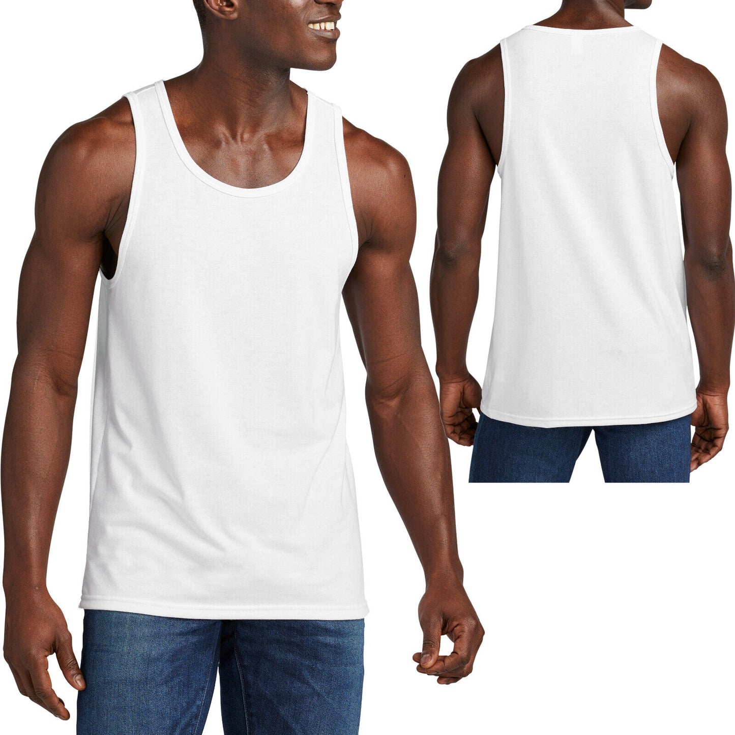 Mens Tri-Blend Ultra Soft Sustainable Tank Top Tear Away Label Size: XS-4XL NEW!