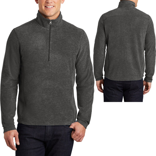 Mens Heather Microfleece 1/2 Zip Pullover Jacket Anti-Pill Winter Warm XS-4XL