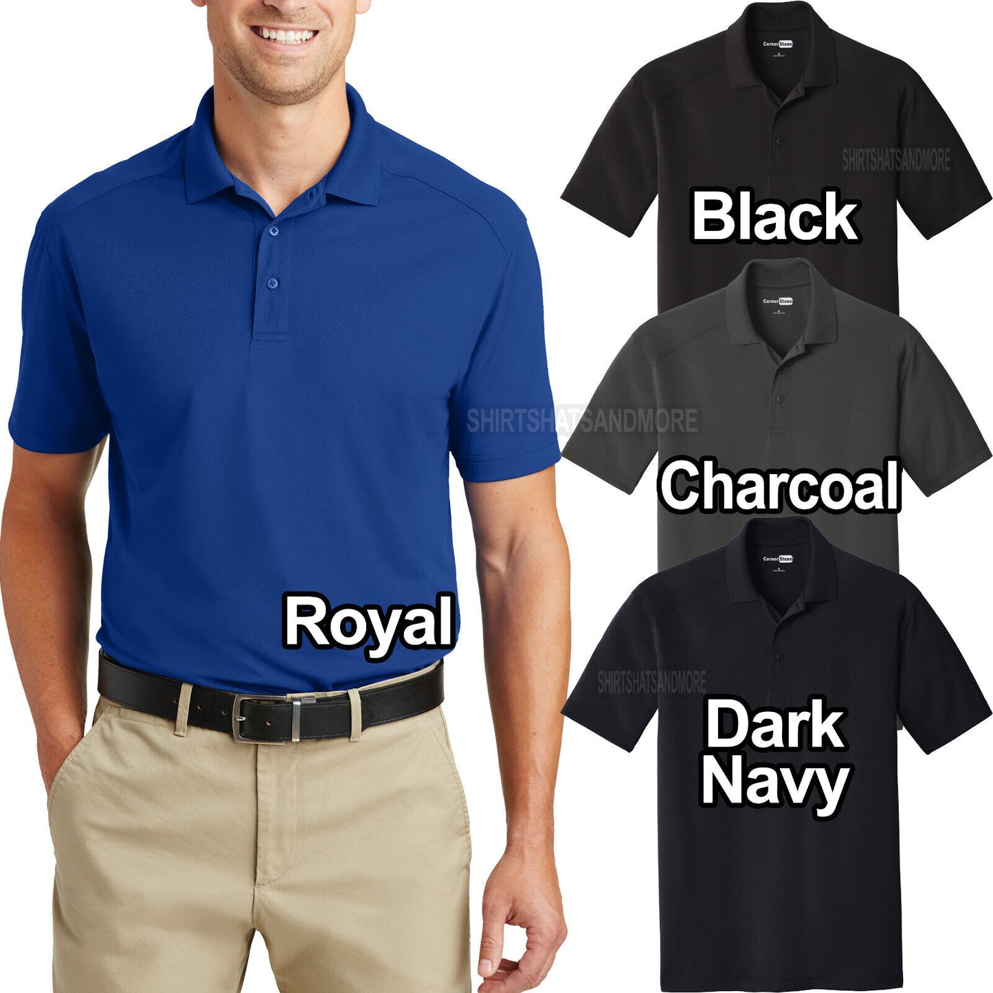 Tall Mens Lightweight Snag-Proof Moisture Wicking Polo Odor Fighting Durable NEW