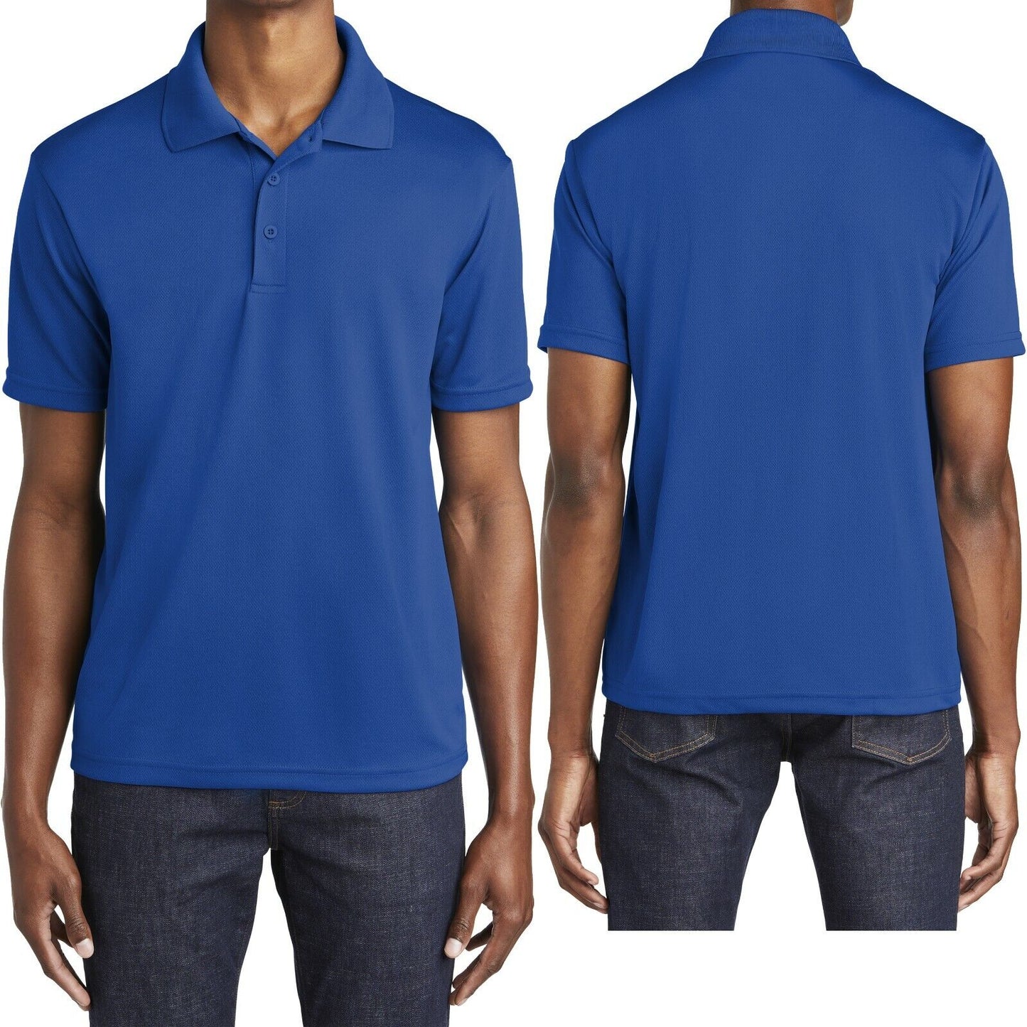 Mens Moisture Wicking Mini Mesh Polo Shirt Dri Fit Sizes XS-XL 2XL, 3XL, 4XL NEW