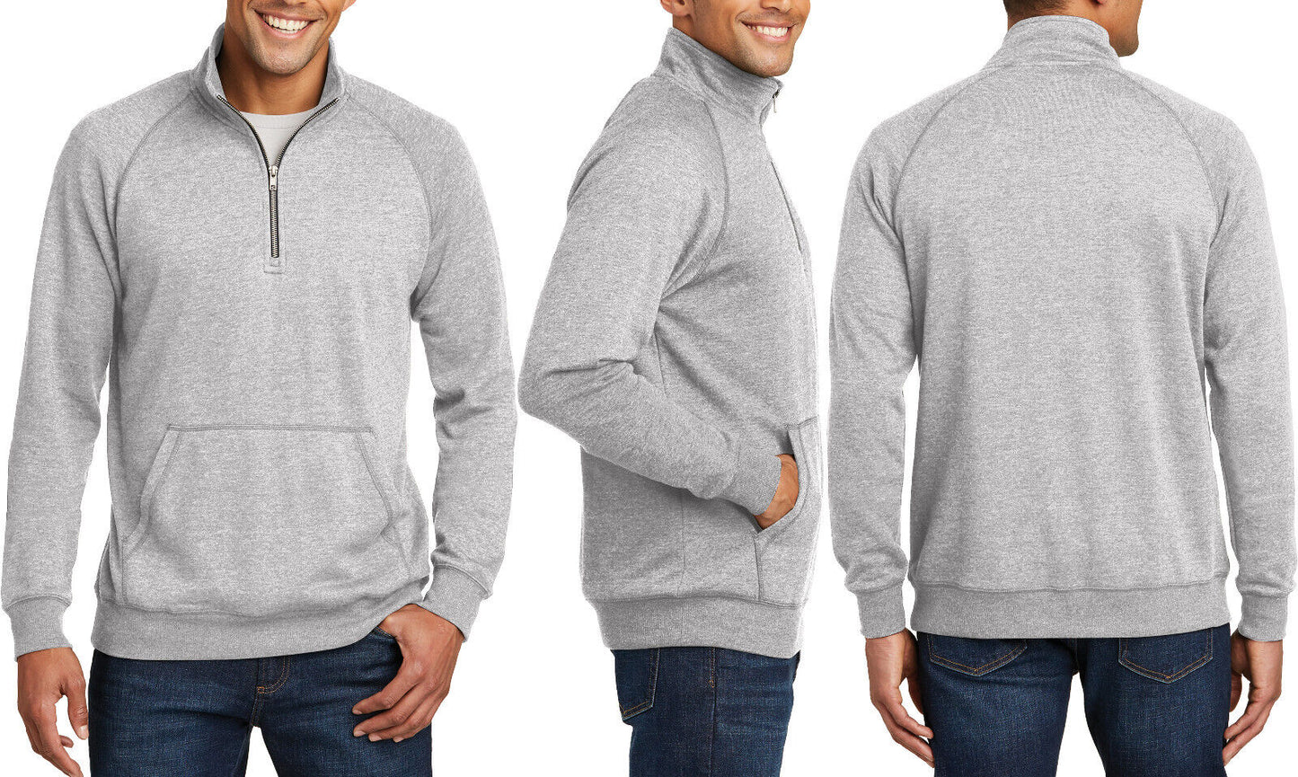 Mens Lightweight Fleece 1/4 Zip Layering Pullover Sweater Soft Blend XS-4XL NEW!