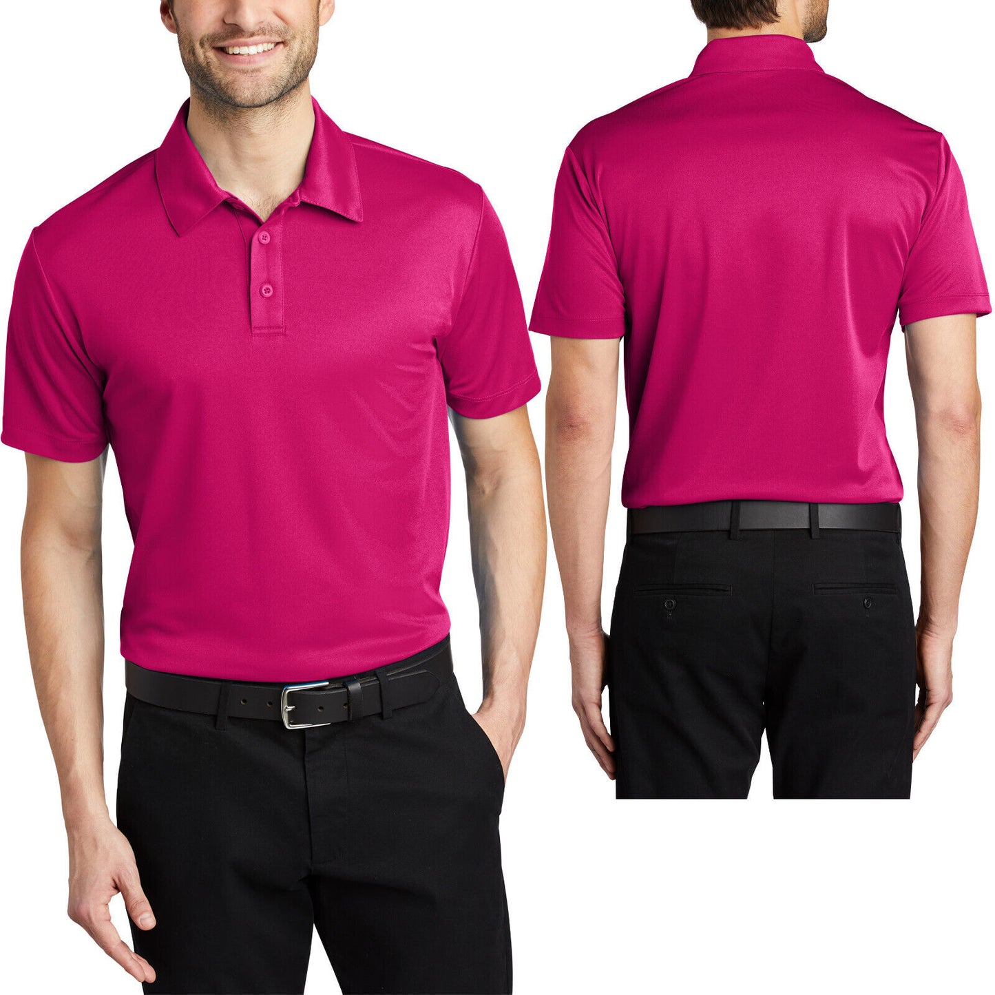 Mens Polo Shirt Moisture Wicking Performance dry fit Golf XS-XL, 2XL 3XL 4XL