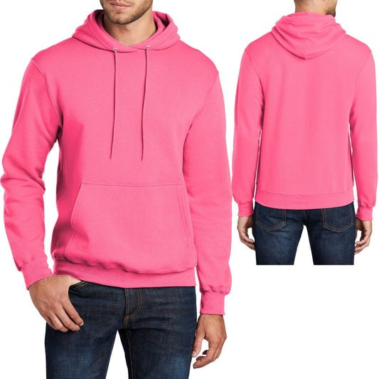 Mens Pullover NEON PINK Hoodie Adult Sizes S M L XL-4XL Hooded Sweatshirt Hoody