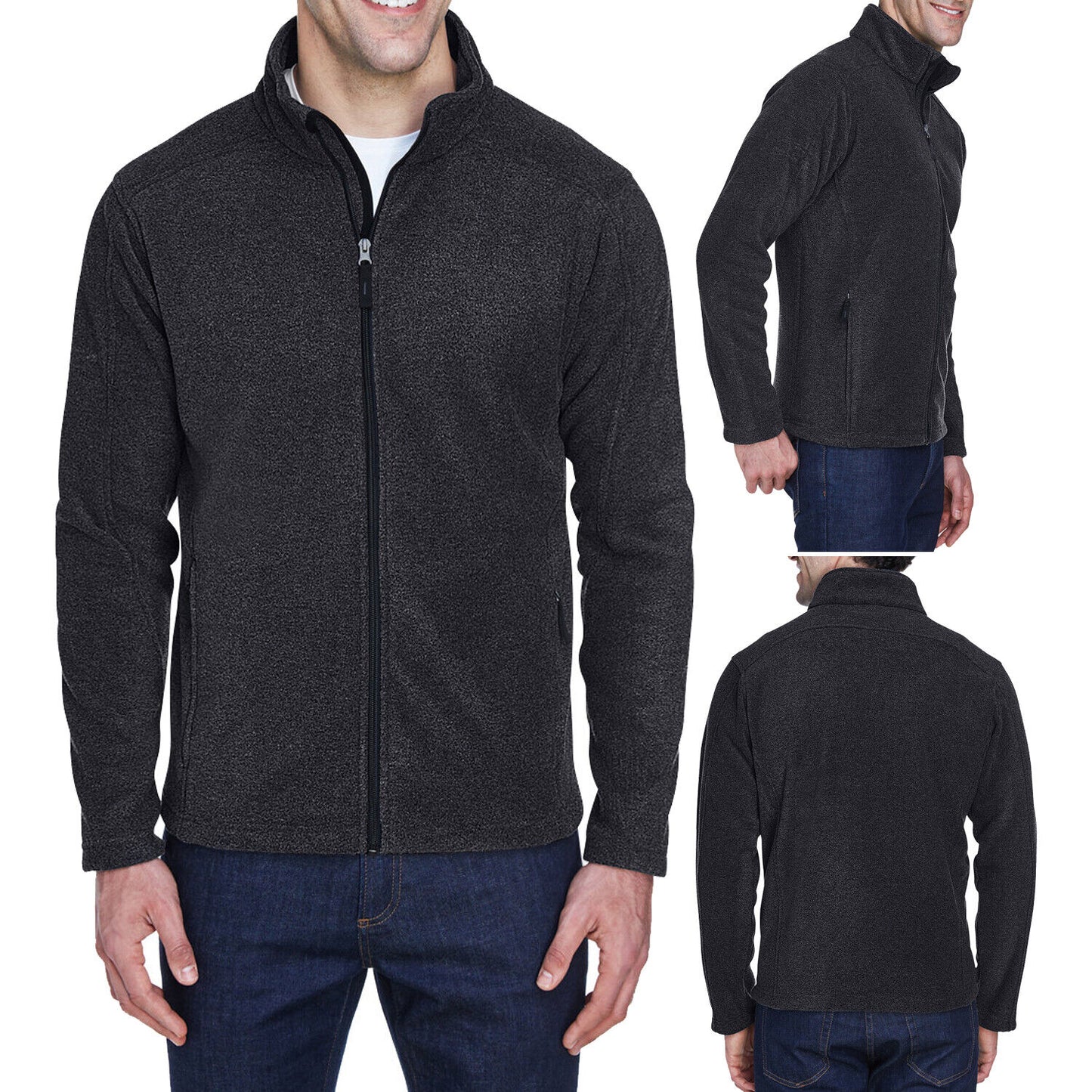 Mens TALL Anti-Pill Polar Fleece Jacket Full Zip Pockets LT XLT 2XLT 3XLT 4XLT