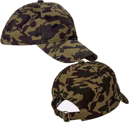 Unstructured Digi Camoflauge 6 Panel Cotton Twill Hat Low Profile Green Camo Cap