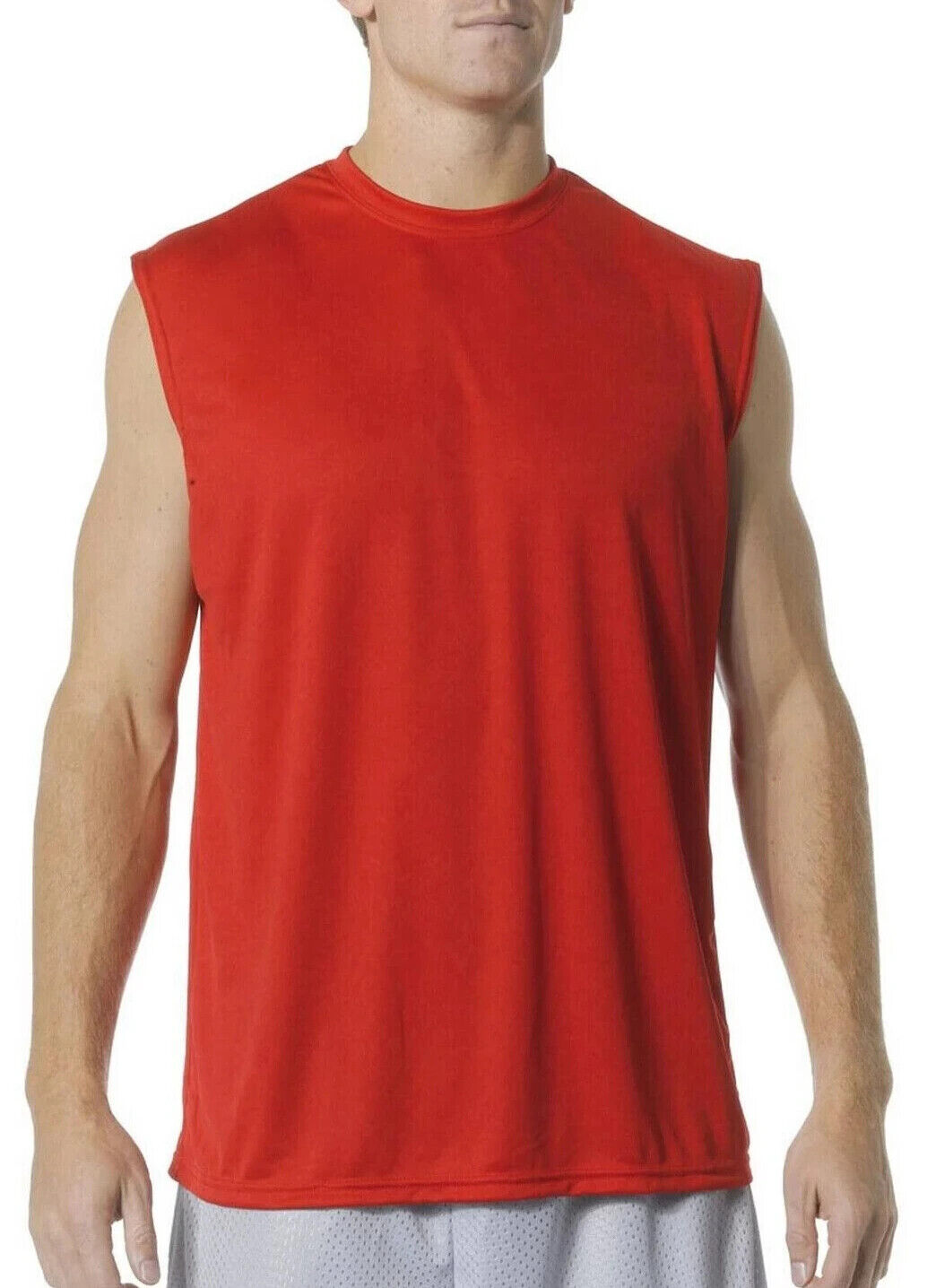 Mens Moisture Wicking Sleeveless T-Shirt Cooling Stain & Odor Resistant Tee S-3X