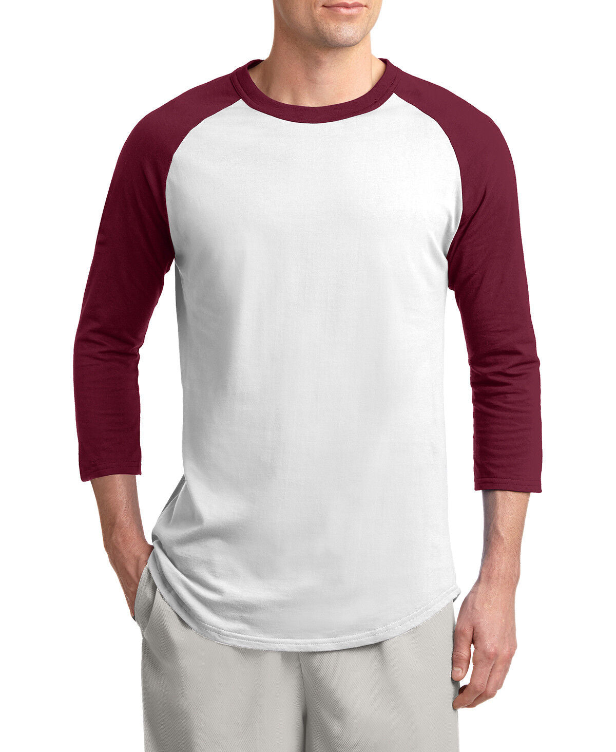 Mens 3/4 Sleeve Colorblock Raglan Baseball Jersey T-Shirt XS-XL 2X 3X 4X 5X 6X