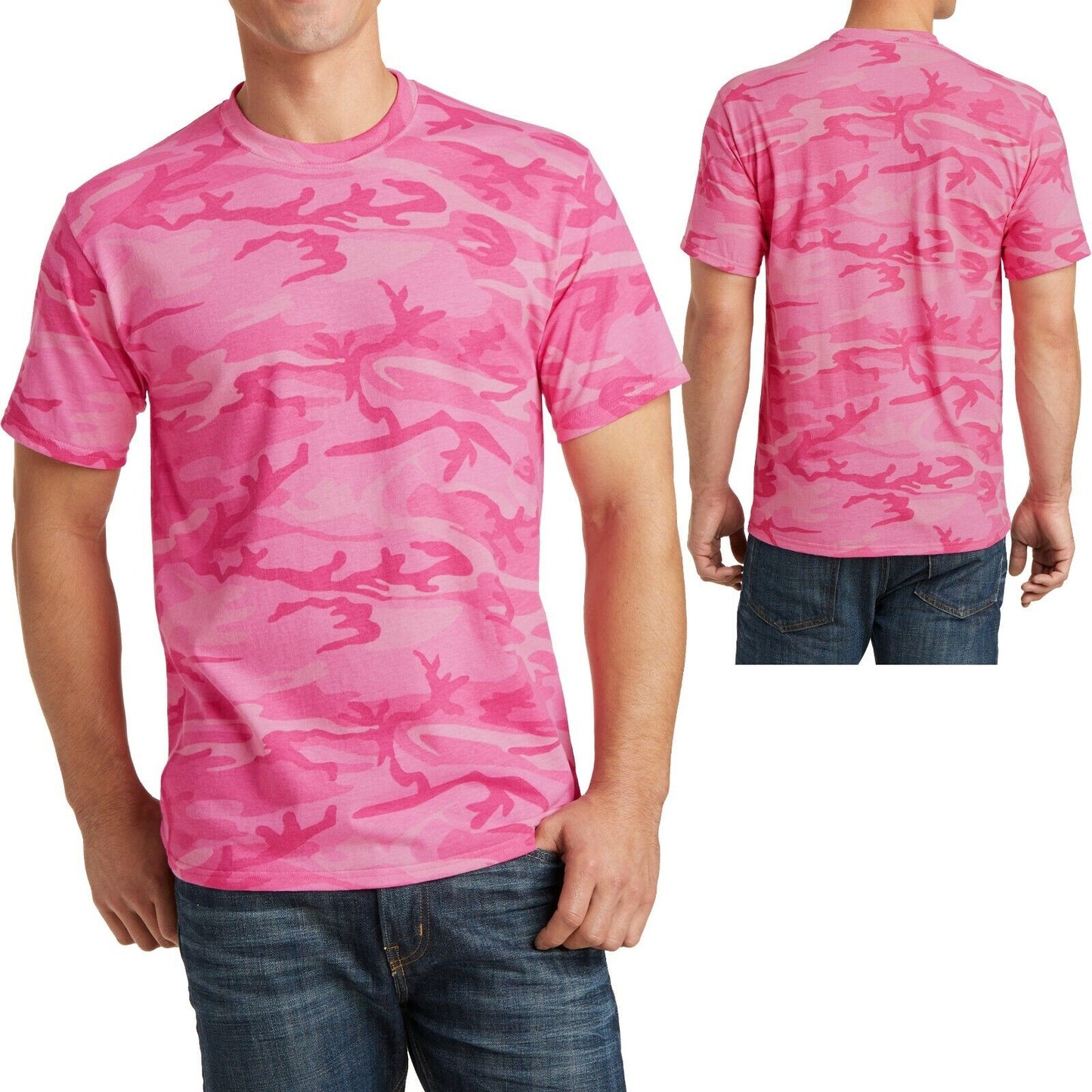 Mens CAMO T-Shirt Pigment Dyed PRESHRUNK Cotton S, M, L, XL, 2XL, 3XL, 4XL NEW