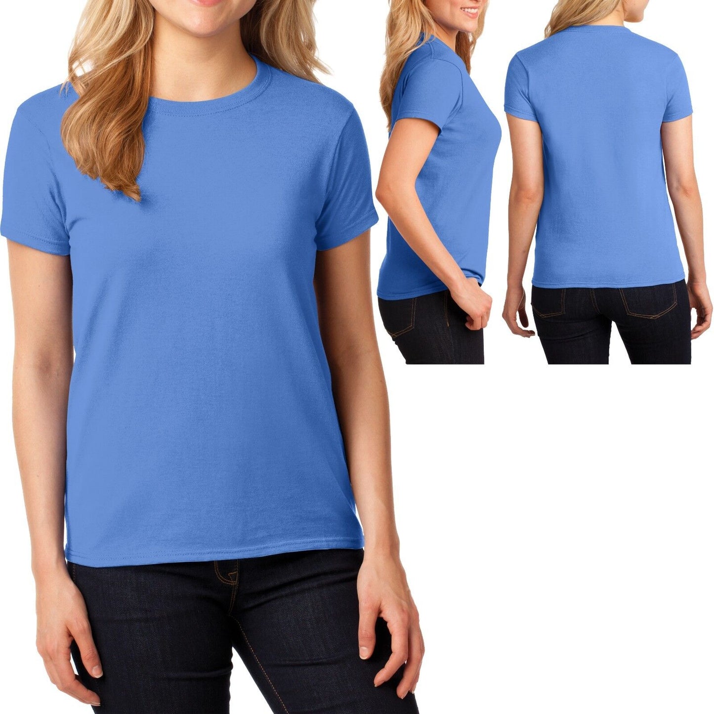 Gildan Ladies MISSY FIT T-Shirt Preshrunk Womens Short Sleeve Tee S-XL 2X, 3X