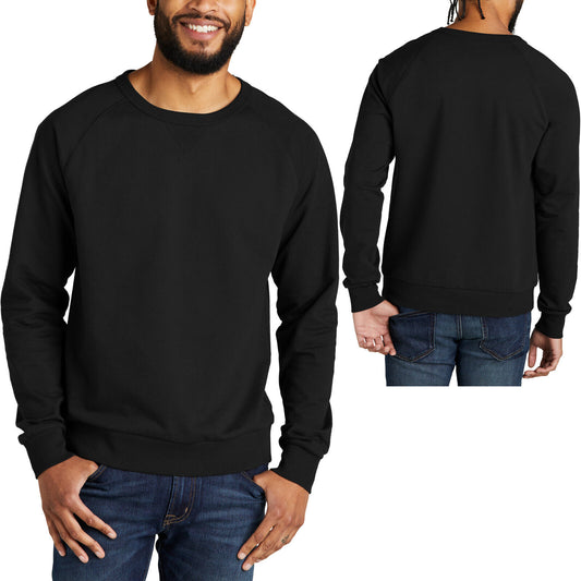 Mens 100% Organic Soft Spun Cotton French Terry Crewneck Sweatshirt XS-4XL NEW!
