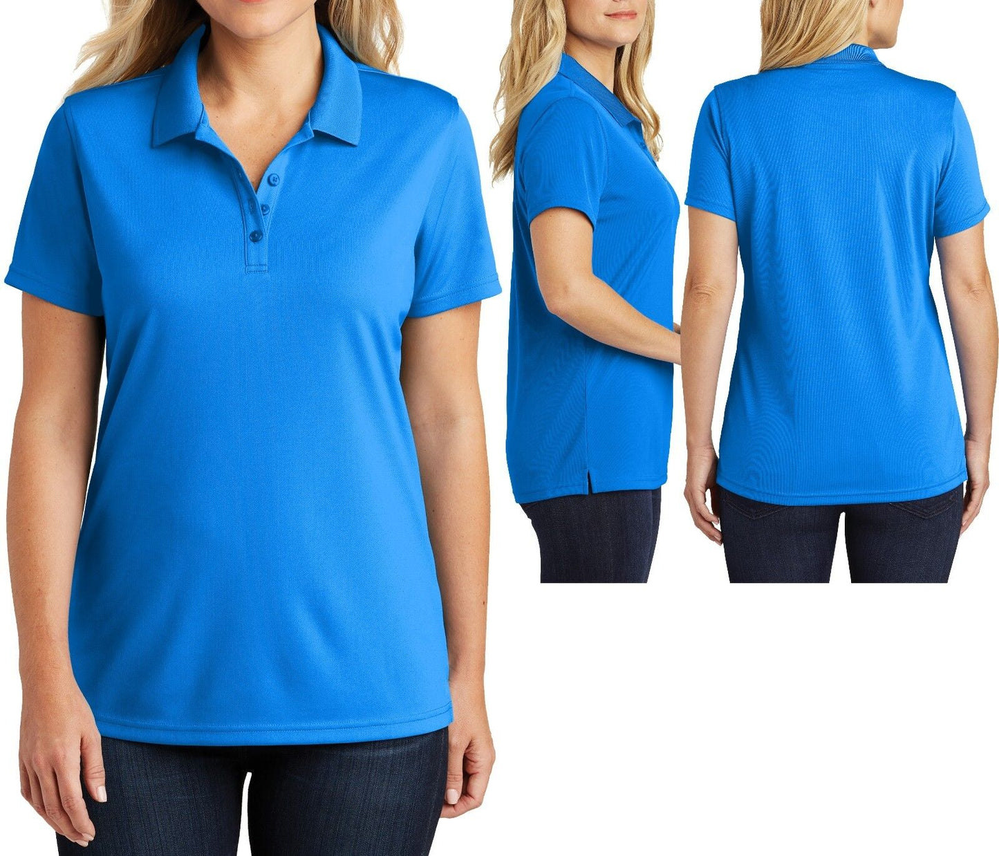 Ladies Polo Shirt UV30 Protection Moisture Wick Mesh Womens Top XS-XL 2X 3X 4X