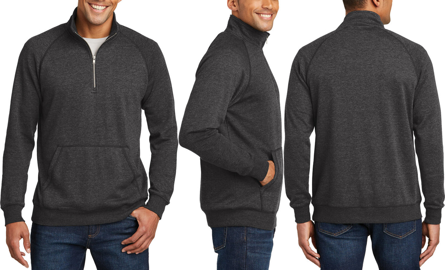 Mens Lightweight Fleece 1/4 Zip Layering Pullover Sweater Soft Blend XS-4XL NEW!