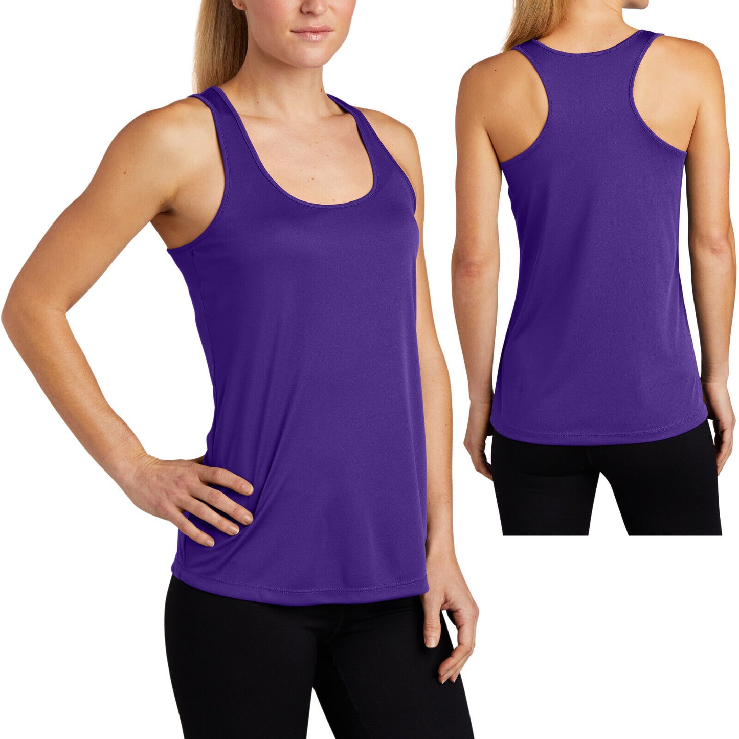 Ladies Wicking Racerback Tank Top Dri Fit T-Shirt Yoga Exercise Womens XS-4X NEW