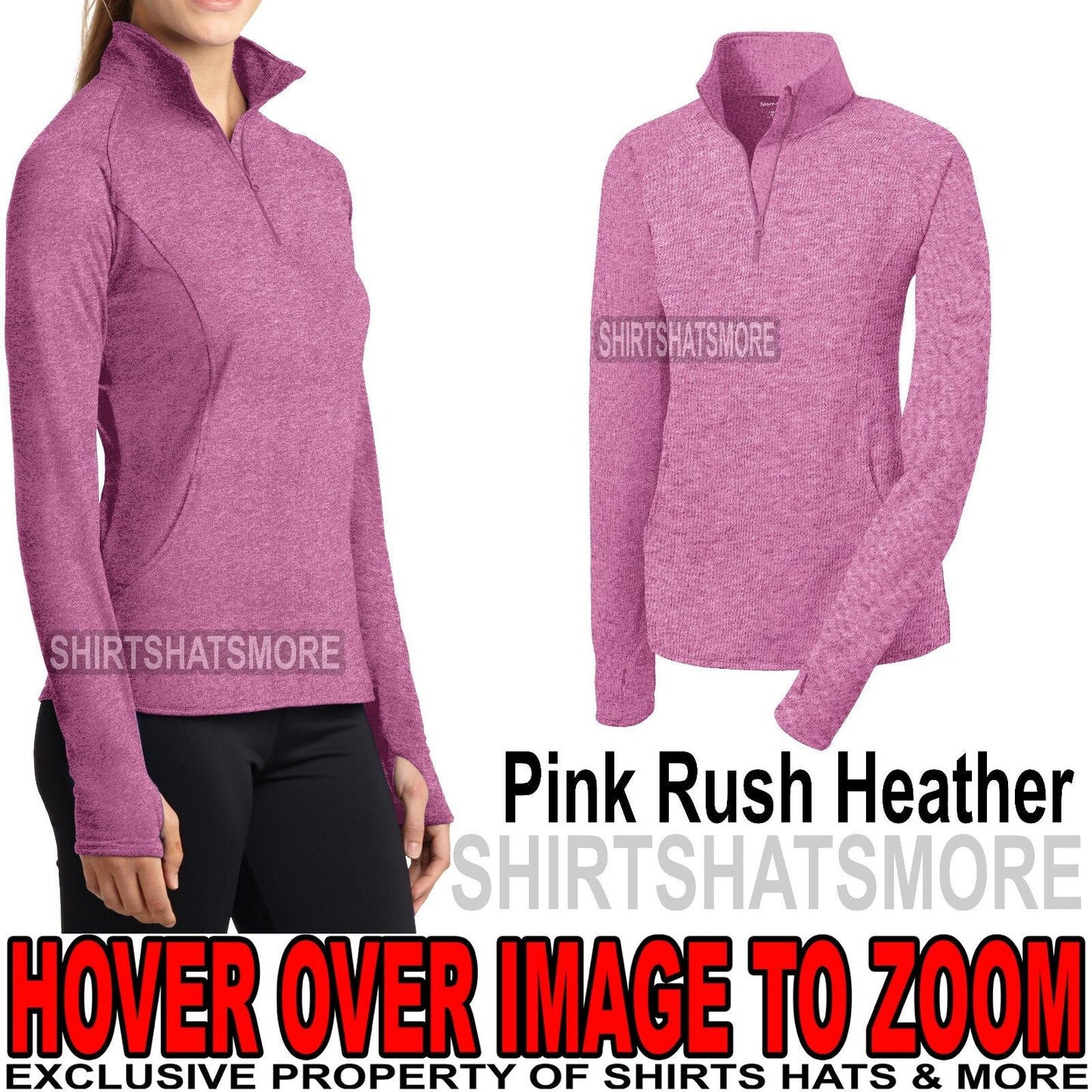 Ladies 1/2 Zip Pullover Jacket Stretch Yoga Run Women XS-XL 2XL, 3XL, 4XL NEW