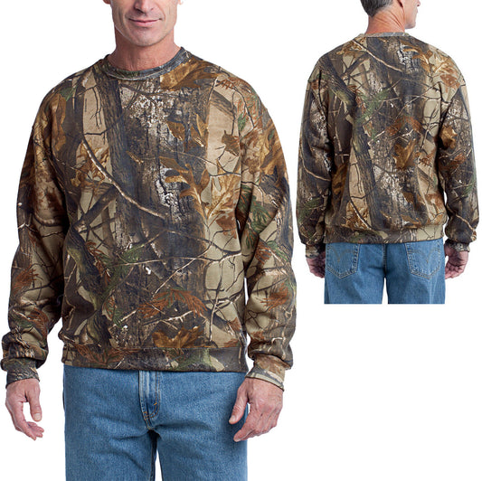 Mens Realtree AP Camo Sweatshirt Crew Neck Russell Outdoors S M L XL 2XL 3XL NEW