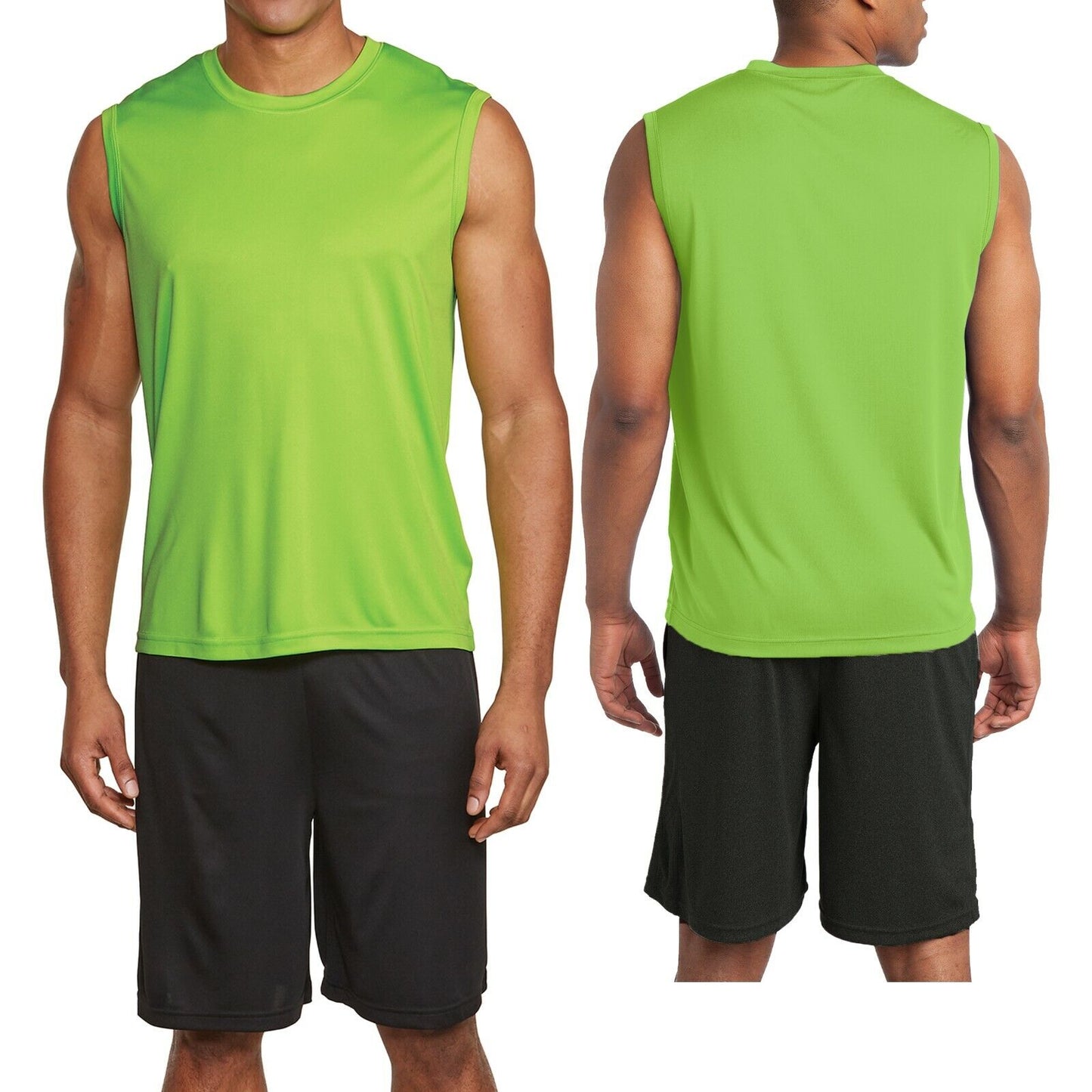 Mens Sleeveless Muscle T-Shirt Shooter Tank Dri Fit Moisture Wick XS-XL 2X 3X 4X