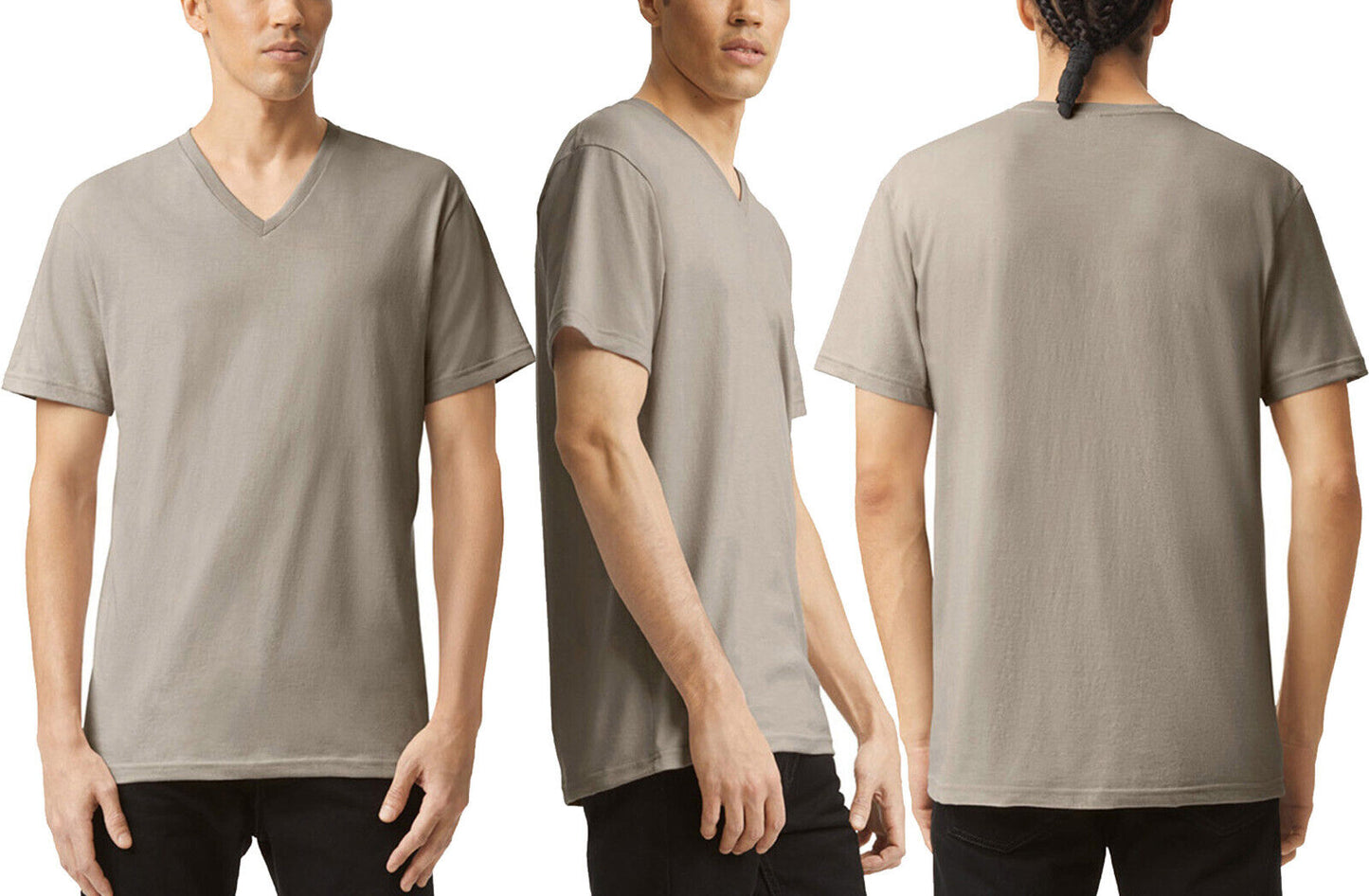 Mens American Apparel V-Neck Heather Tee Super Soft Cotton Blended T-Shirt S-3XL