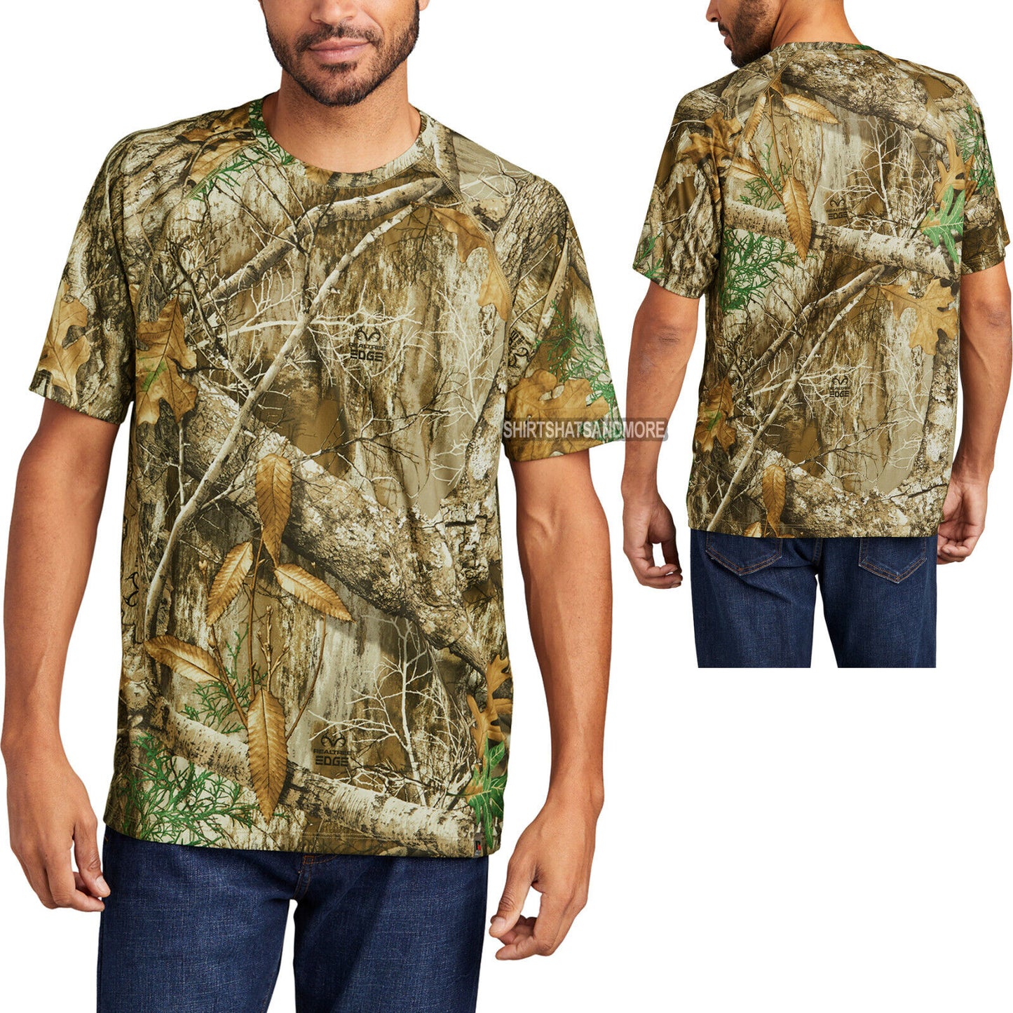 MENS REALTREE EDGE MOISTURE WICKING T-SHIRT CAMO CAMOUFLAGE TEE HUNTING S-4X NEW