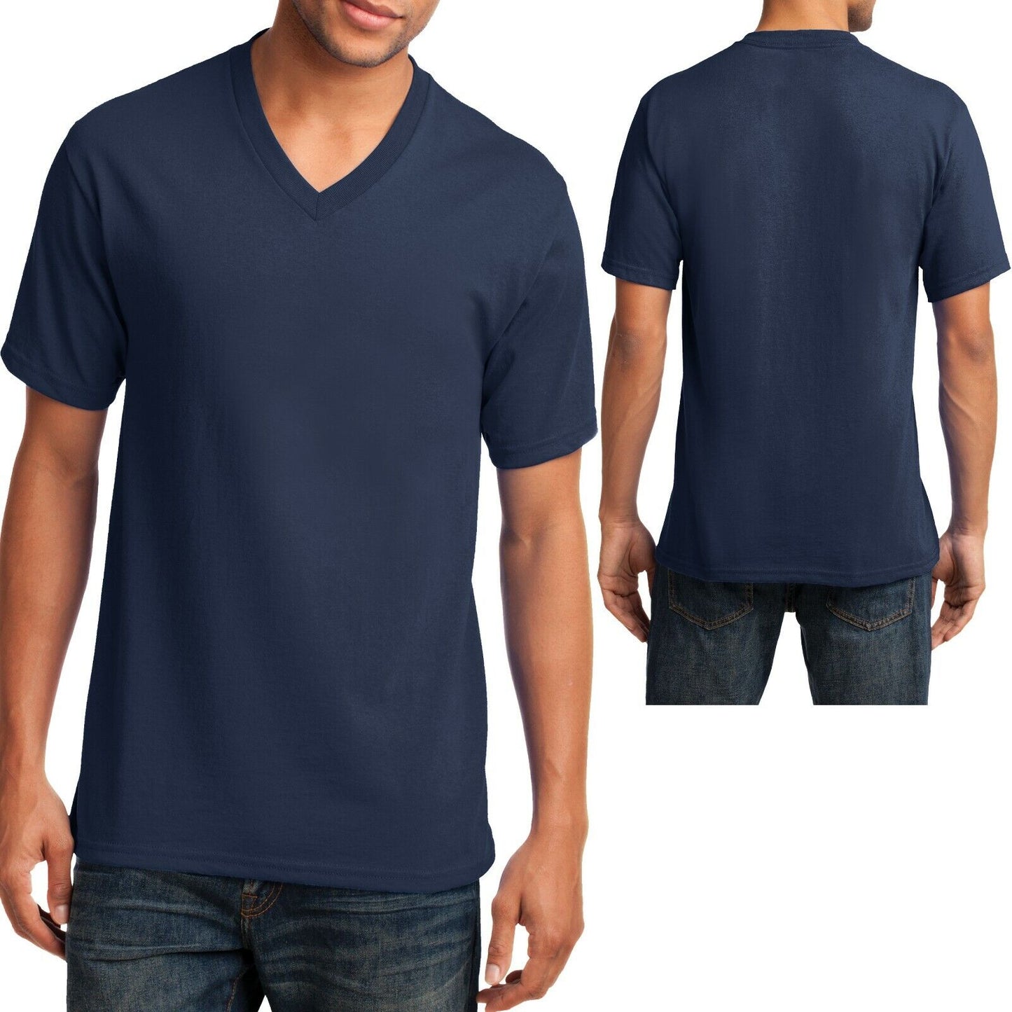 Mens V-Neck T-Shirt Cotton Blend Including NEONS Sizes S M L XL 2XL 3XL 4XL NEW