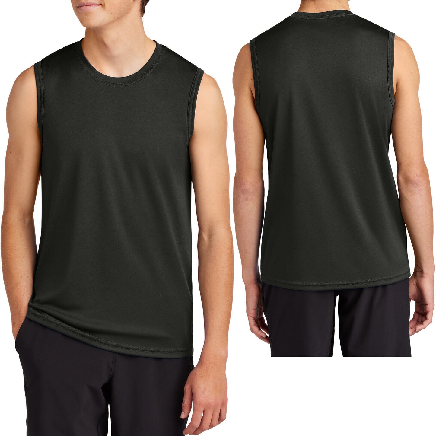 Mens Sleeveless Muscle T-Shirt Shooter Tank DriFit Moisture Wick UPF50 Tee S-4XL