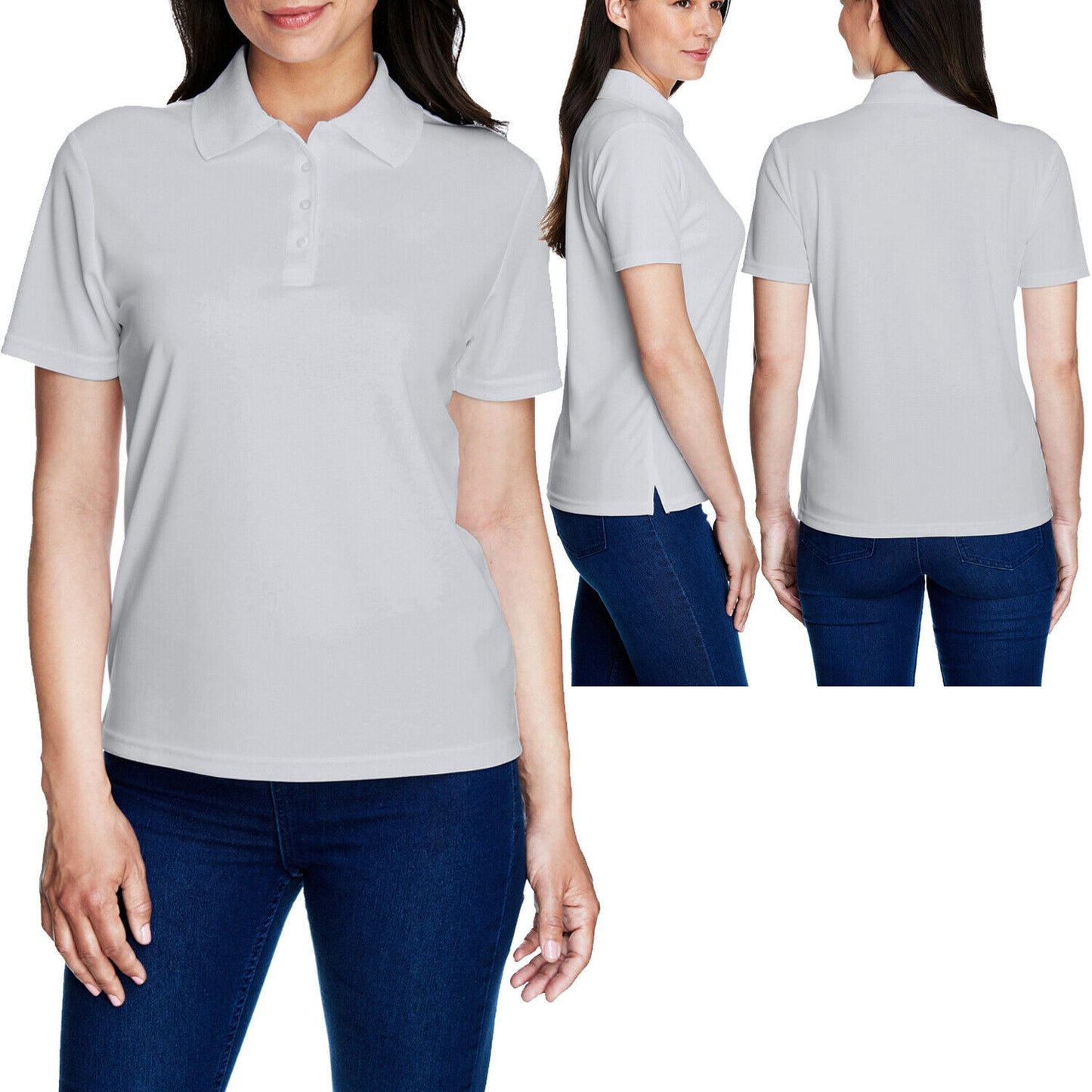 Ladies Plus Size Moisture Wicking Polo Shirt Dri Fit Womens XL, 2XL, 3XL, 4XL