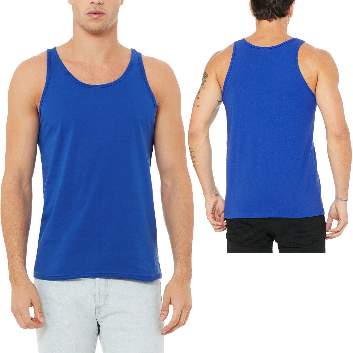 Mens Soft Ringspun Cotton Jersey Tank Top Sleeveless Tee XS-2XL MANY COLORS NEW!