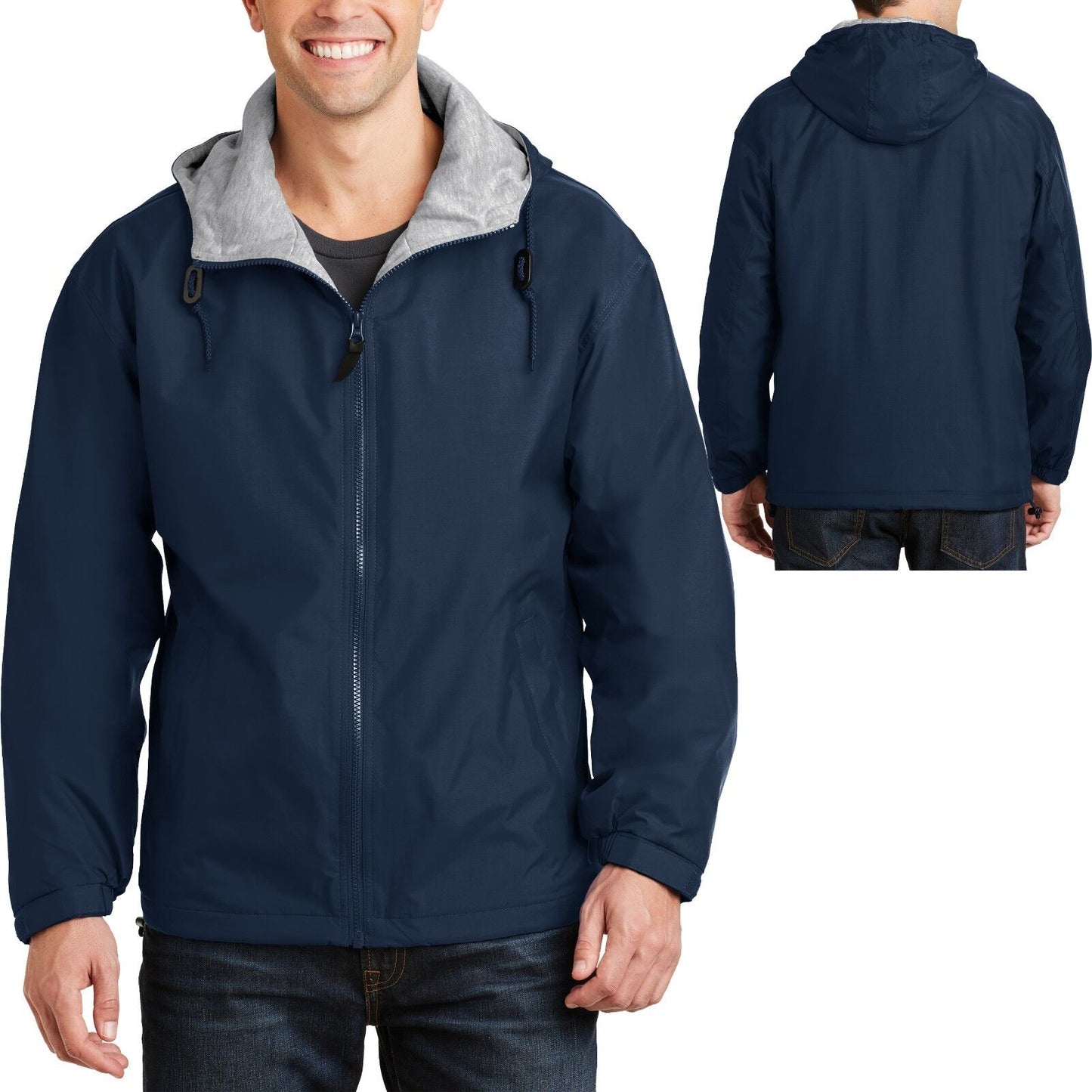 Big Mens Hooded Jacket Water Repellent Sweatshirt Fleece Lined Coat XL 2X 3X 4X