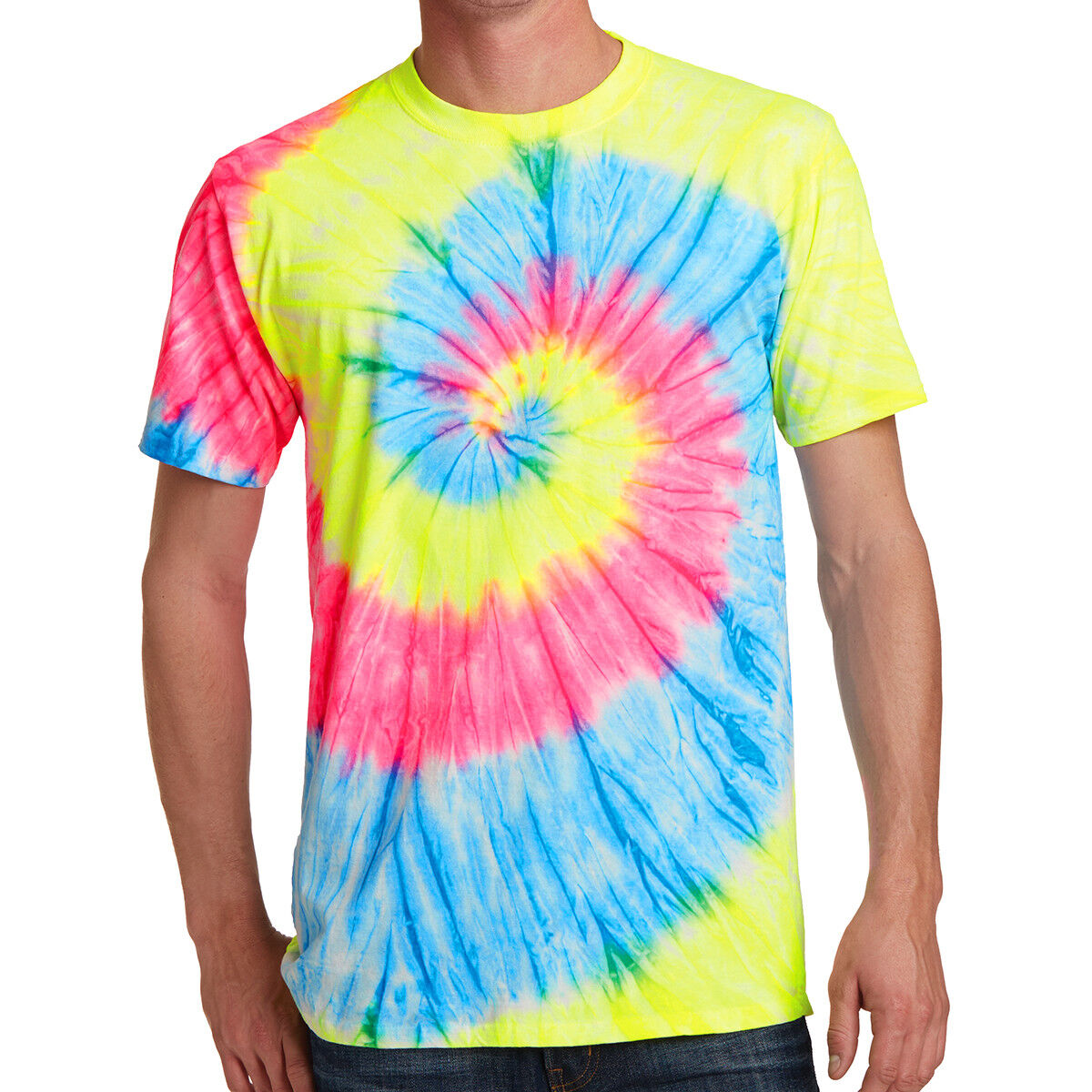 Spiral Tie Dye Mens T-Shirt Blank Tye Dyed Tee S, M, L, XL, 2X, 3X, 4X NEW