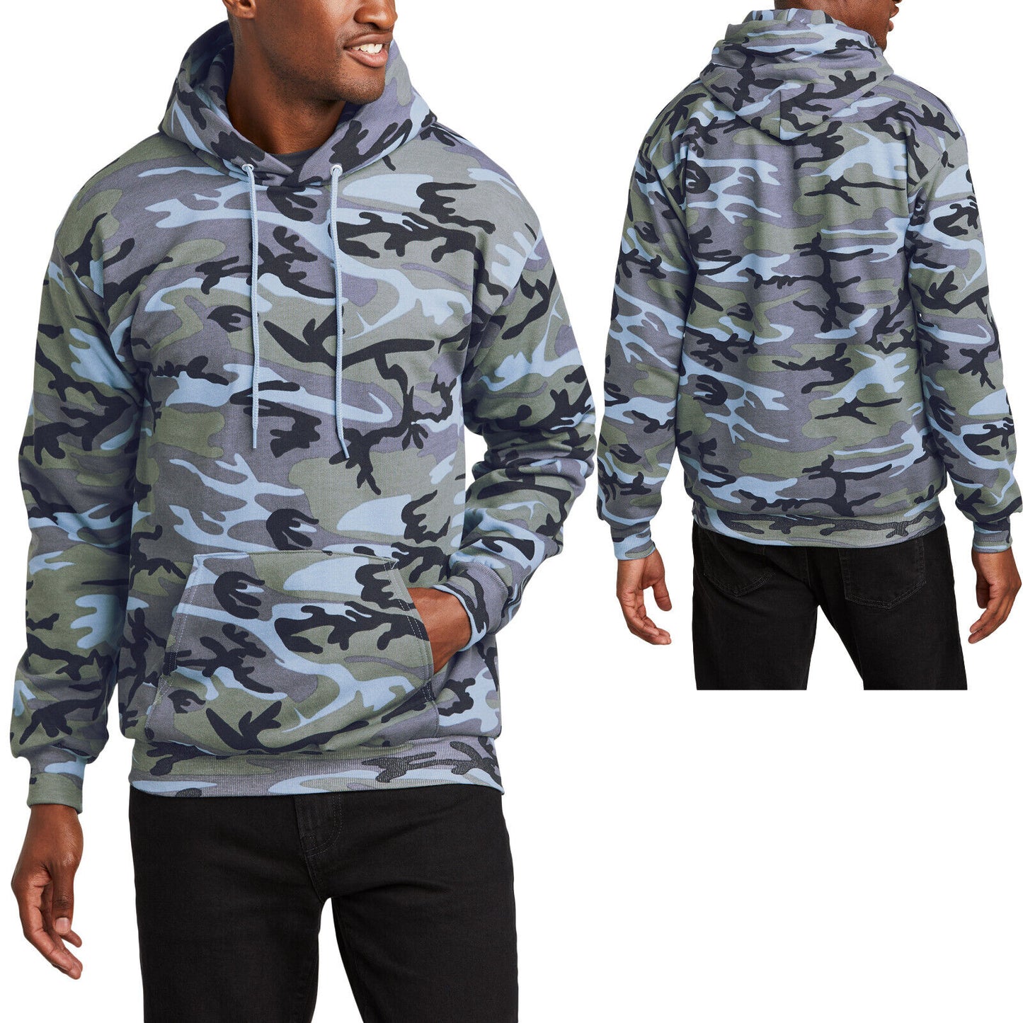 Mens Camo Pullover Hooded Sweatshirt Hoodie Cotton/Poly Hoody S M L XL 2X 3X 4X