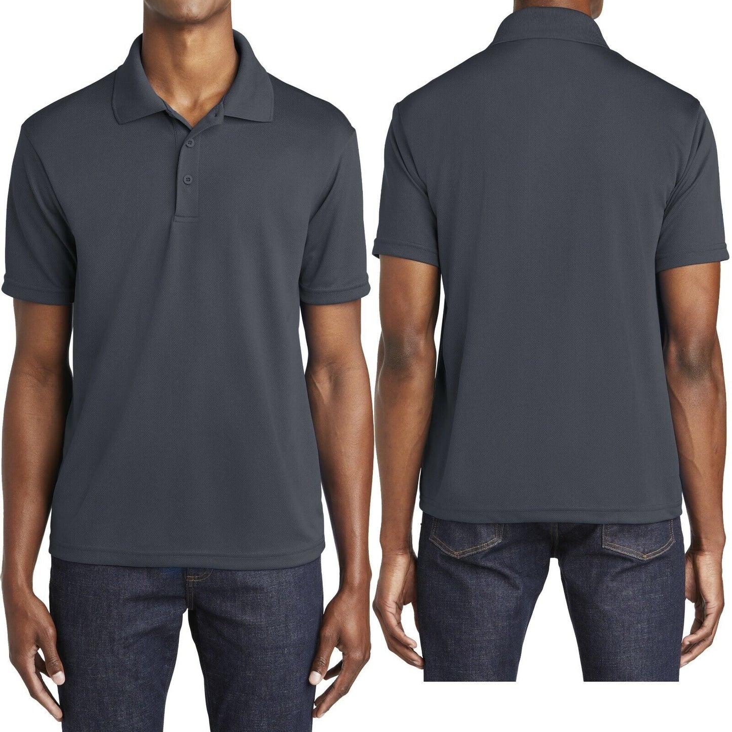 Mens Moisture Wicking Mini Mesh Polo Shirt Dri Fit Sizes XS-XL 2XL, 3XL, 4XL NEW