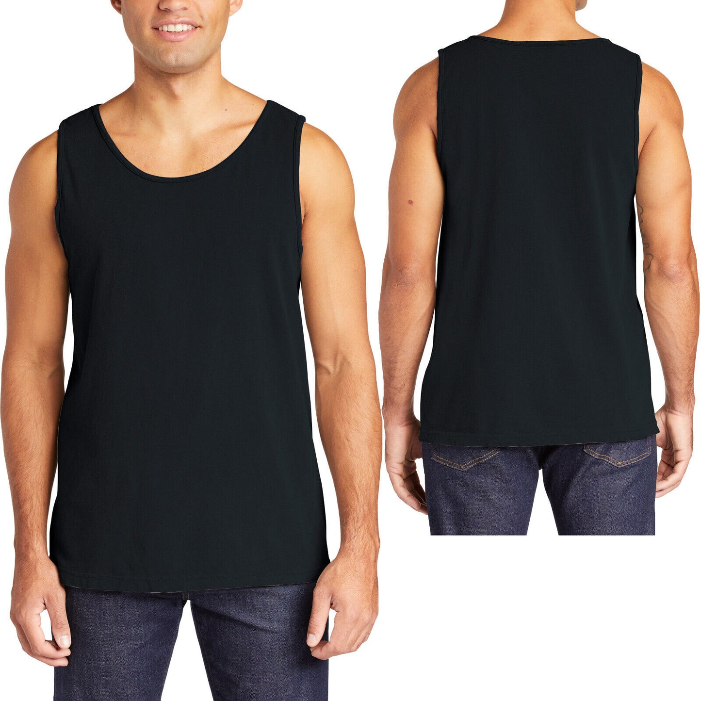 Mens Heavyweight 100% Soft Cotton Tank Top Sleeveless Tee Garment Washed XS-3XL