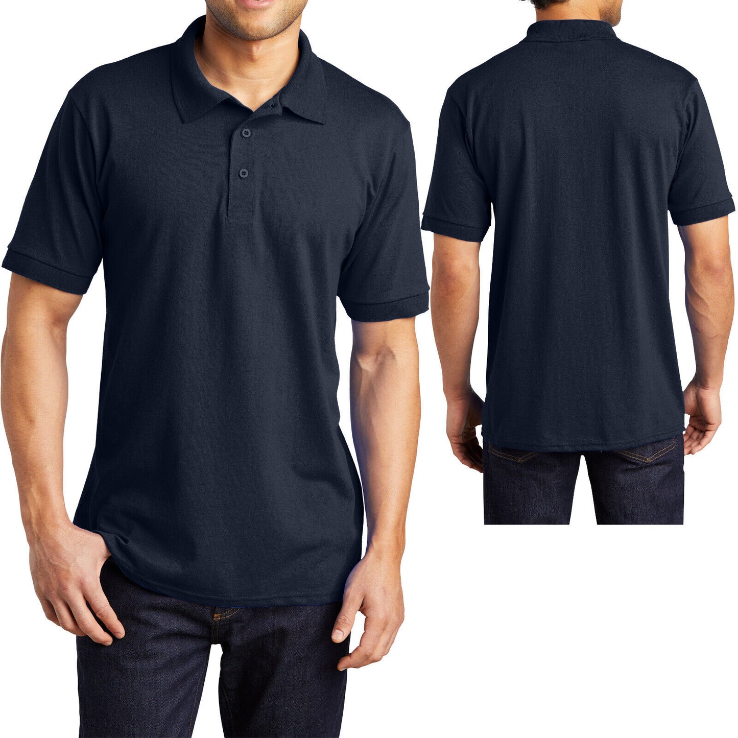 Mens TALL Collared Polo Moisture Wicking Jersey Blend LT, XLT, 2XLT, 3XLT, 4XLT