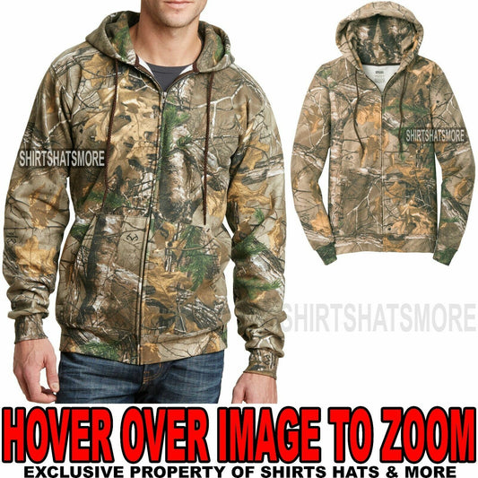 Realtree Xtra Mens Camo FULL ZIP Hoodie Hooded Sweatshirt Hoody S M L XL 2X 3X