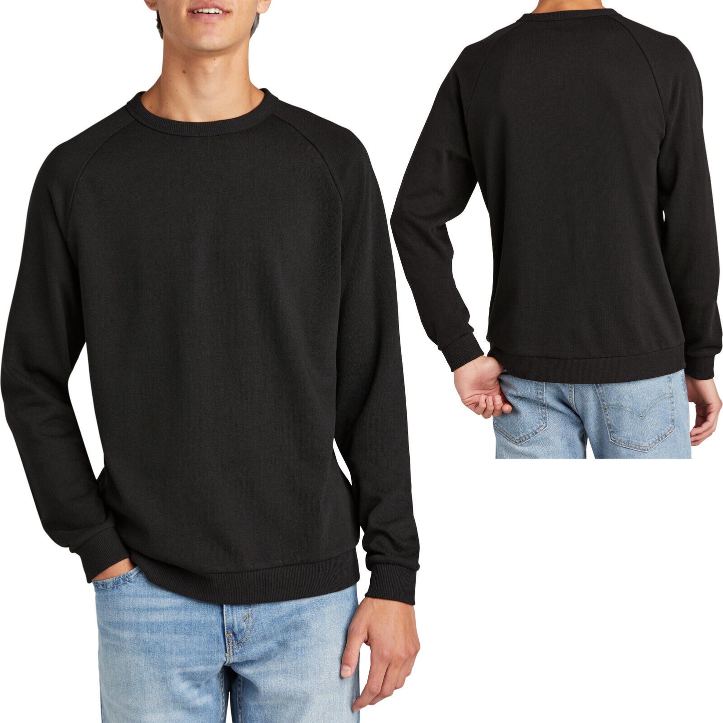 Mens Triblend Super Soft Fleece Crewneck Sweatshirt Pullover Sweater XS-4XL NEW!