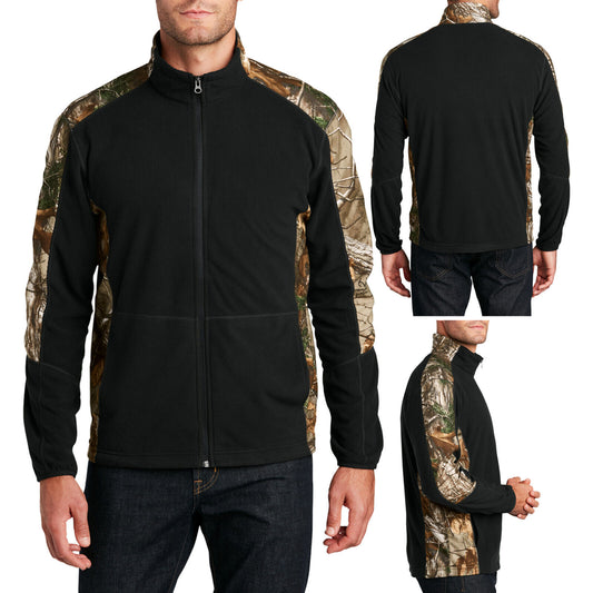 Mens Camouflage Micro Fleece Full-Zip Jacket Anti Pill Realtree Xtra XS-4XL NEW!