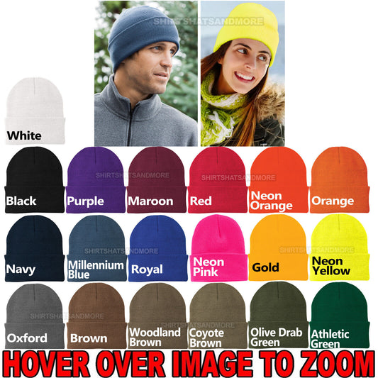 Color Block Winter Cuffed Beanie Knit Skull Cap Hat Unisex Mens Womens Ski Sport