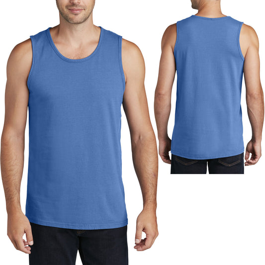 Mens Garment Beach Wash 100% Cotton Tank Top Dyed Vintage Look Sleeveless S-4X