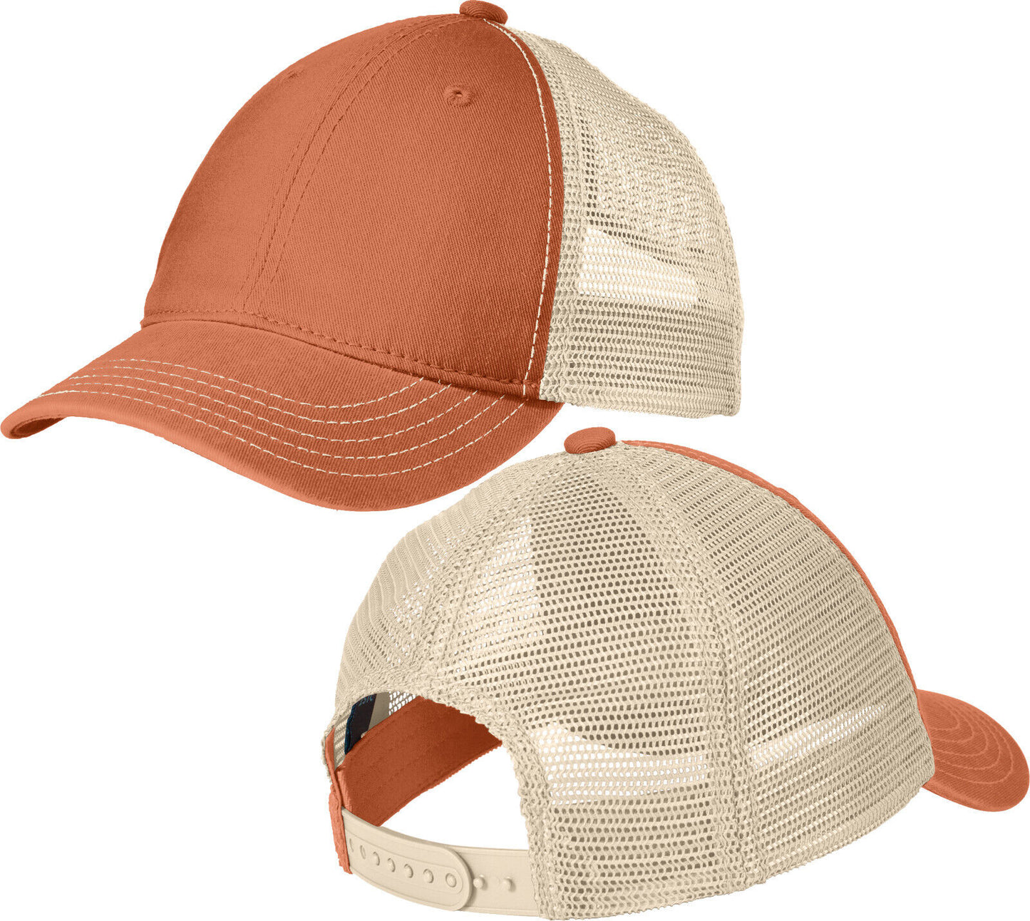 Adult Unstructured Super Soft Cotton Twill Cap Low Profile Meshback Hat 6 Colors