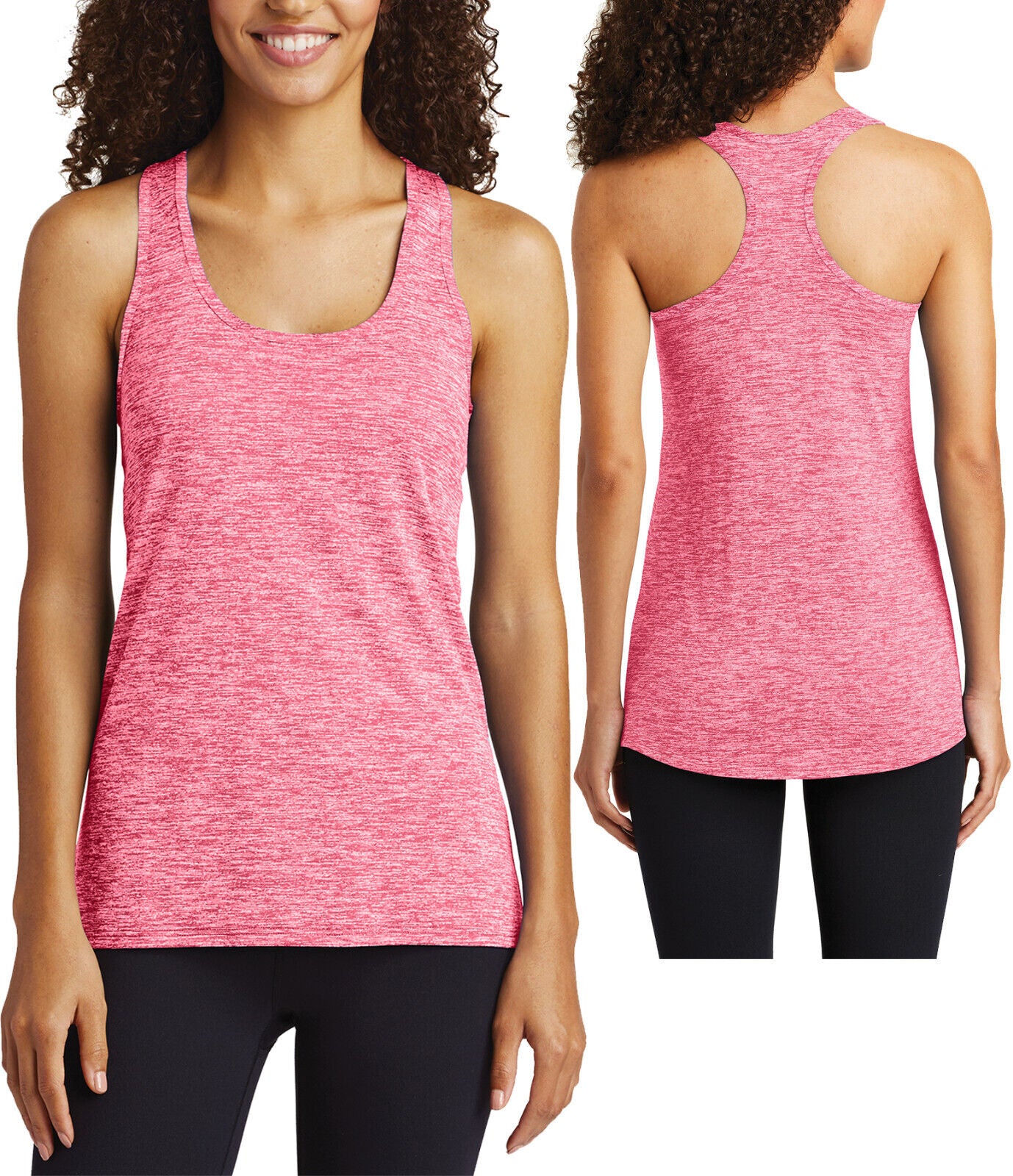 Womens Electric Heather Moisture Wicking Racerback Tank Top Ladies XS-4XL NEW!