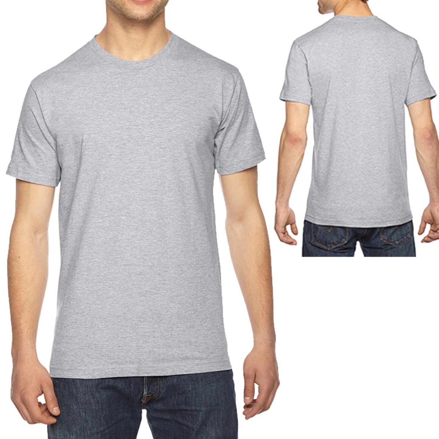 American Apparel T-Shirt Fine Jersey Crewneck Blank Cotton Tee XS-XL, 2XL, 3XL