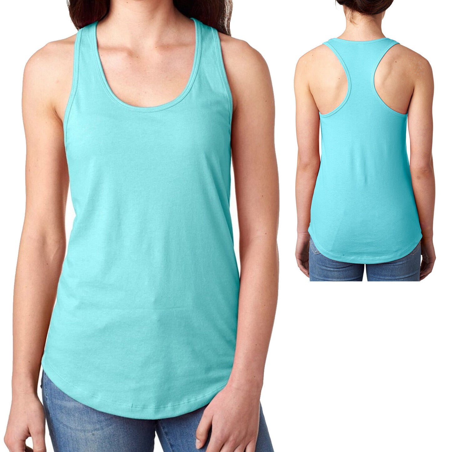 Ladies Flowy PRESHRUNK Racerback Tank Top Cotton/Poly Womens Junior XS-2XL NEW