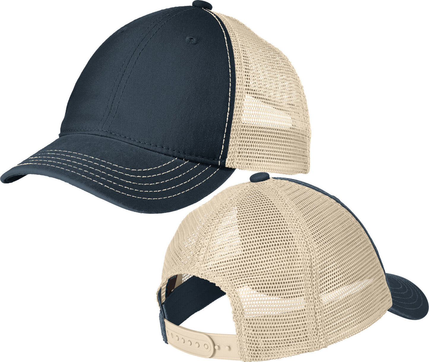 Adult Unstructured Super Soft Cotton Twill Cap Low Profile Meshback Hat 6 Colors