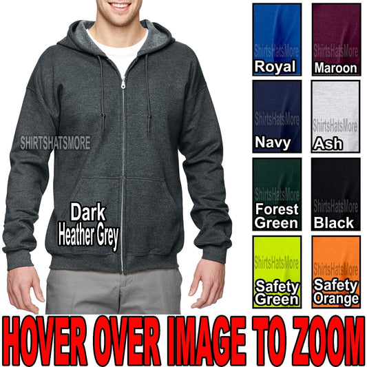 BIG MENS Hooded Sweatshirt Zippered Hoodie Full Zip Hoody 2XL, 3XL, 4XL, 5XL NEW