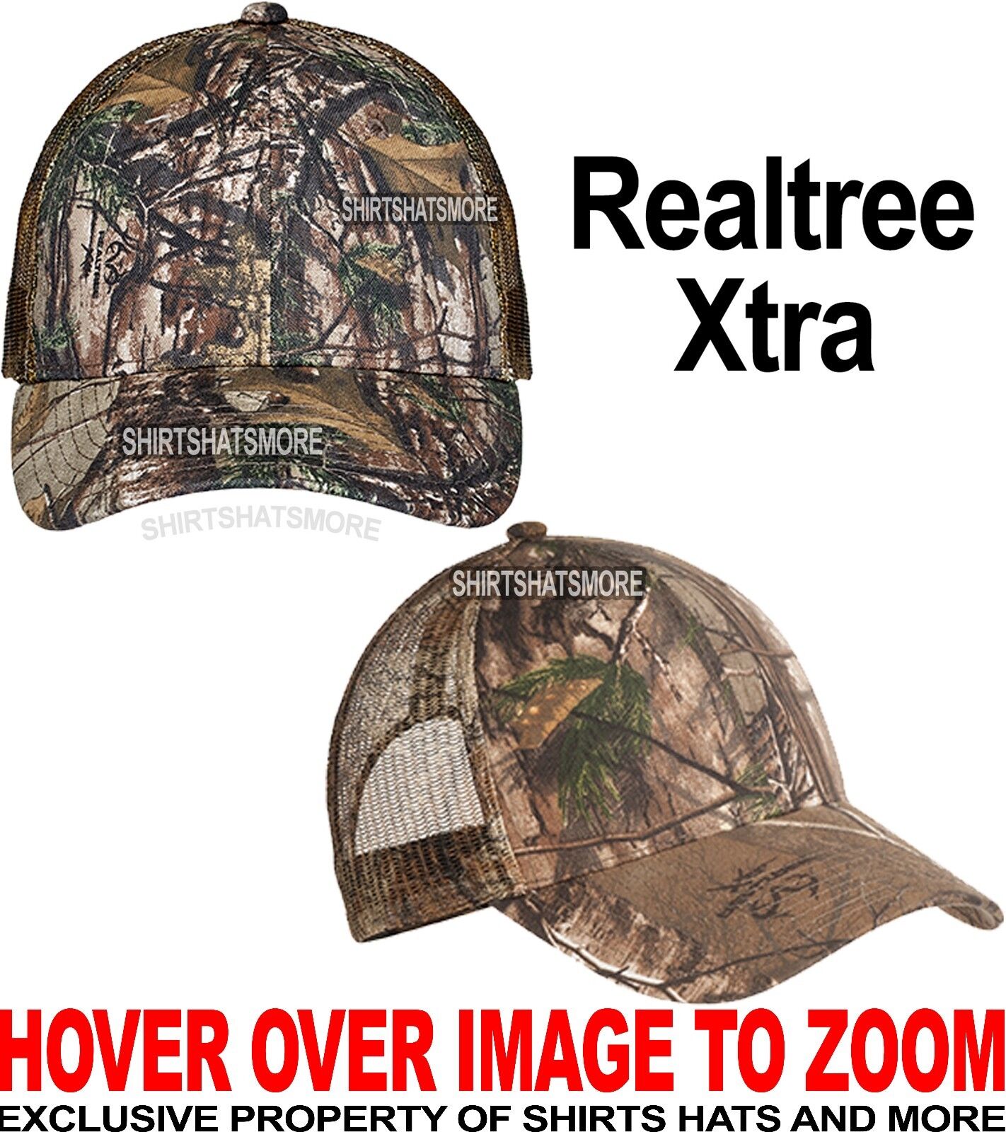 Camo Mesh Back Baseball Cap Hunting Hat Realtree Xtra Adjustable NEW!