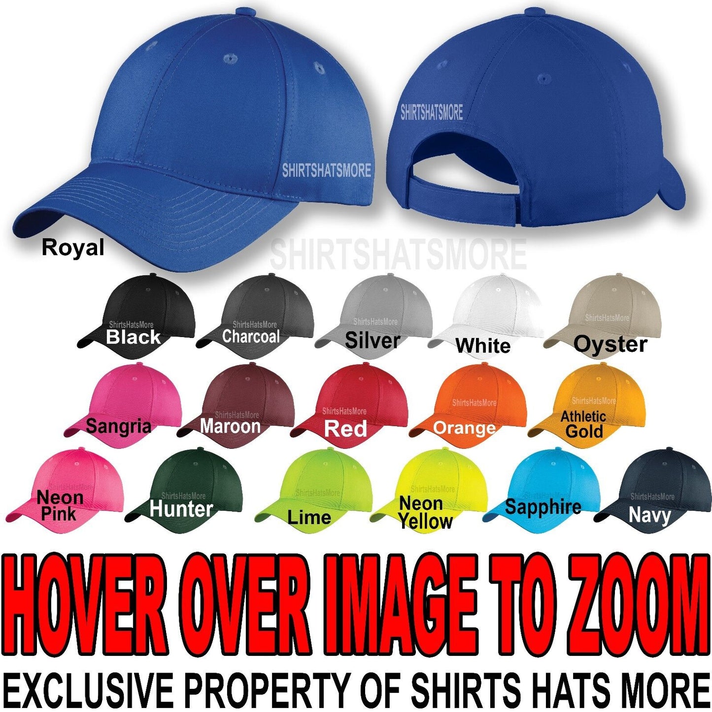 Blank Unstructured Hat Unisex Baseball Cap Low Profile Adjustable 6 Panel Golf