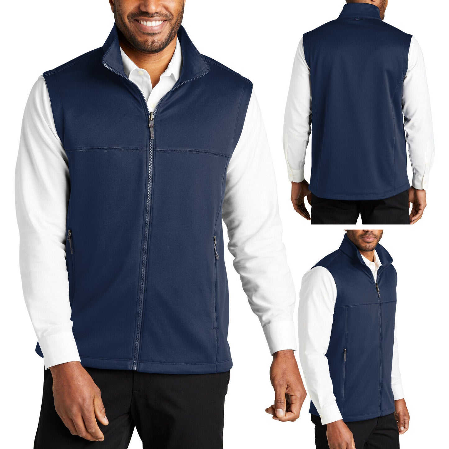 Mens Smooth Fleece Vest Sleeveless Jacket Zippered Pockets Warm Winter XS-4XL