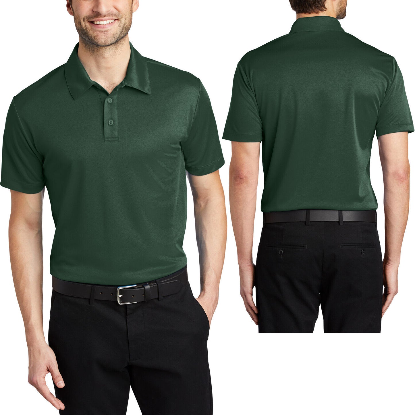 Mens Polo Shirt Moisture Wicking Performance dry fit Golf XS-XL, 2XL 3XL 4XL