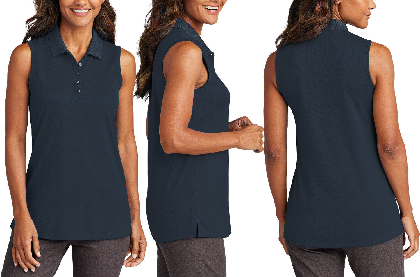 Womens Moisture Wicking Sleeveless Polo Top Ladies UPF30 Shirt Snag Resist XS-4X