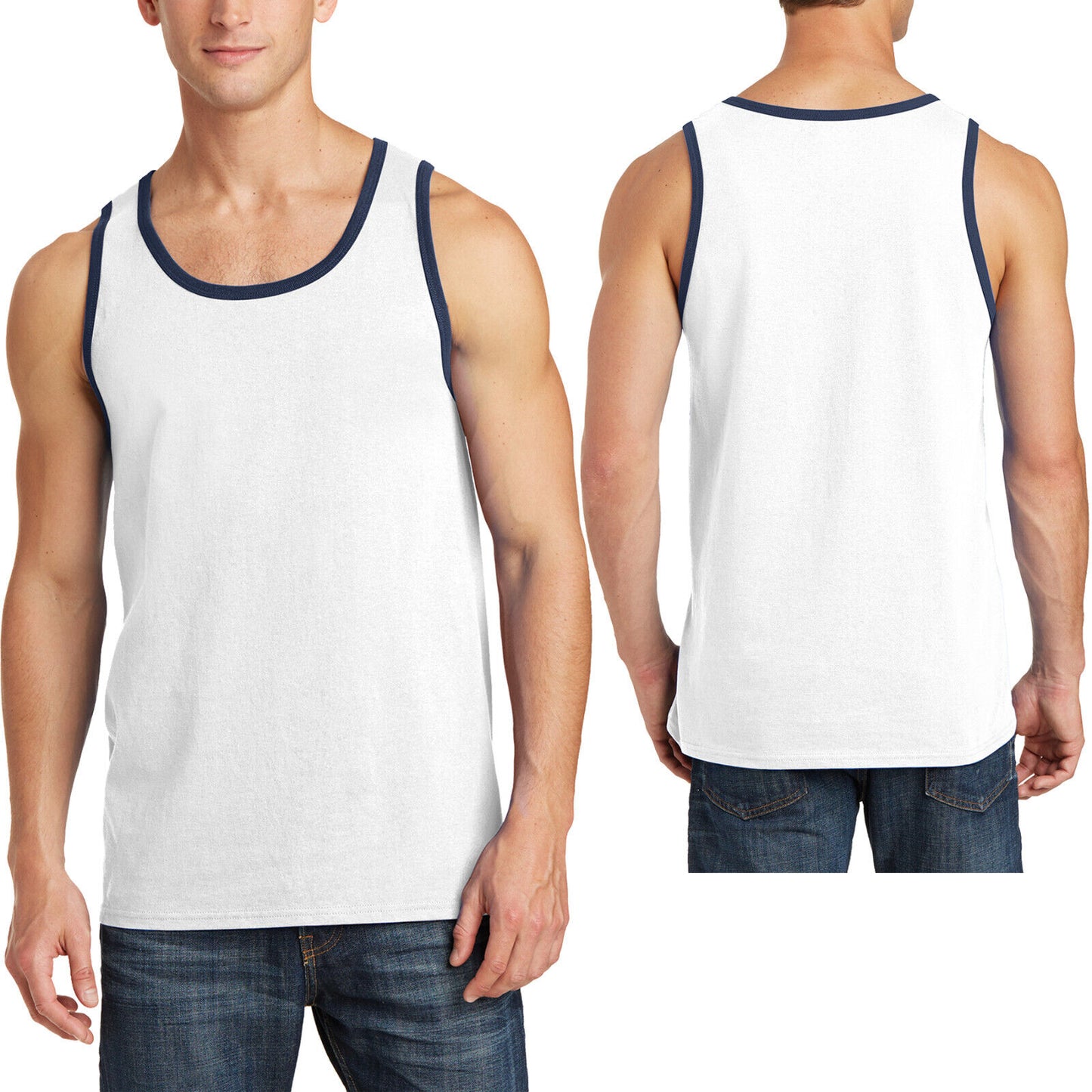 Mens Solid Tank Top 100% Preshrunk Cotton Includes NEONS S M L XL, 2XL, 3XL, 4XL