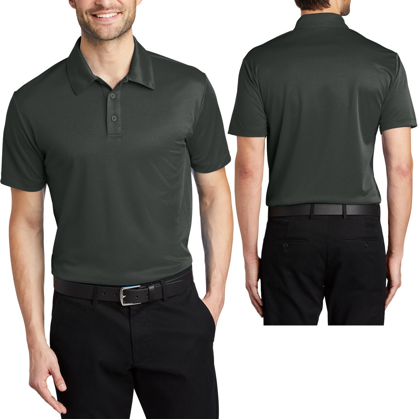 Mens Polo Shirt Moisture Wicking Performance dry fit Golf XS-XL, 2XL 3XL 4XL